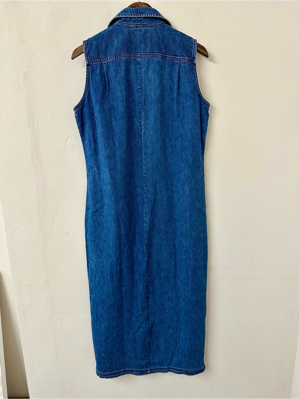 Ralph Lauren Sleeveless Button-Front Denim Midi Dress - Blue - Picture 5 of 9
